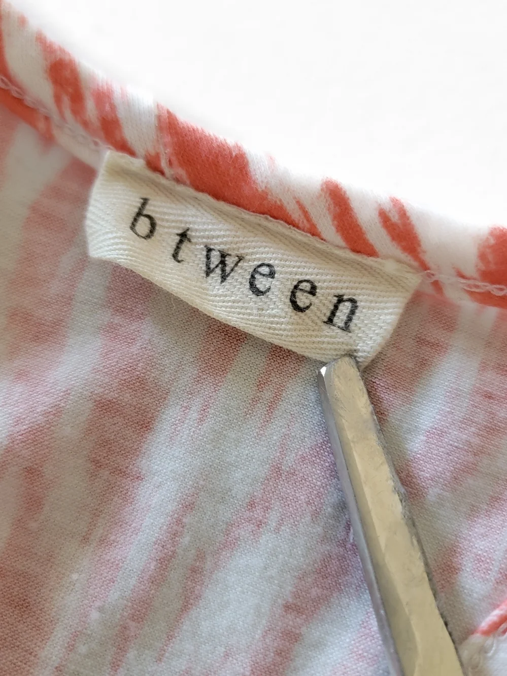 btween Coral and White Printed Camisole with Crochet Fringe Kids Size 14/16